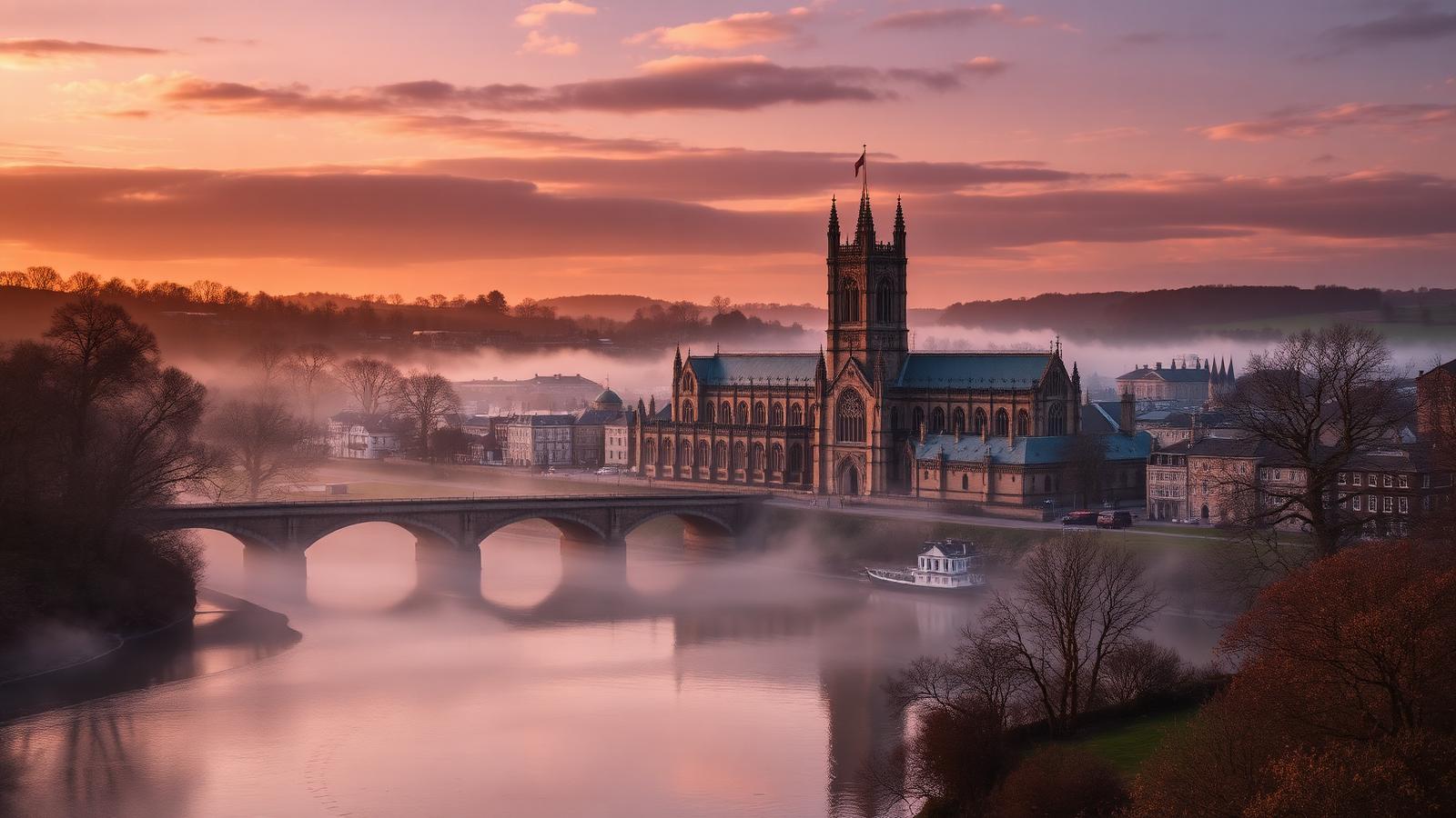 Durham Cathedral at sunrise